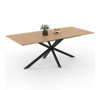 Table à manger rectangle ALIX 10 personnes pied araignée bois et noir 200 cm