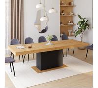 IDMarket - Table à manger extensible Eden rectangle 8-12 personnes Bois/Noir 200-250 cm