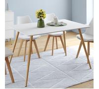 Table à manger rectangle fixe - IDMARKET - SARA - Blanc - 6 personnes - 120 cm