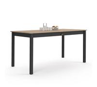 Table à manger rectangle ISIS 8 personnes avec tiroir bois et noir 150 cm