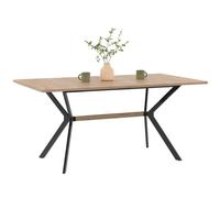 Table à manger rectangle LOUISON 8 personnes bois et noir design industriel 160