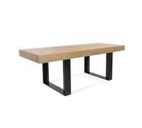 Table à manger rectangle PHOENIX 8 personnes bois et noir 200 cm