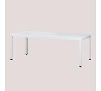 Table à manger rectangulaire 210x100 cm en aluminium Marti Blanc Gardenia