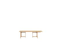 Table à Manger Rectangulaire 220 x 90 cm avec 1 Rallonge, Couleur Pêche Discrète