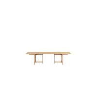 Table à Manger Rectangulaire 220 x 90 cm avec 2 Rallonges, Couleur Pêche