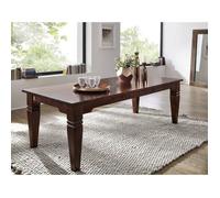 Table à manger rectangulaire 260x100cm, 10 à 12 Personnes, Bois Massif D'Acacia, Style Colonial, Couleur Nougat, OXFORD 609