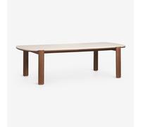 Table à manger rectangulaire 260x115 cm en bois d'acacia Vetra Tapioca Beige - Brun Acacia foncé