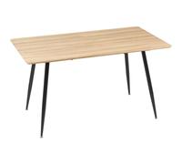HomCom Table à manger rectangulaire 140x80x76 cm 4 personnes plateau effet bois naturel et noir