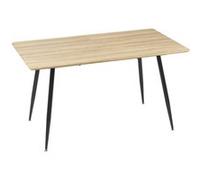 HomCom Table à manger rectangulaire 140x80x76 cm 4 personnes plateau effet bois naturel et noir