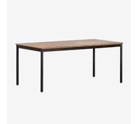 Table à manger rectangulaire en acier et bois d'acacia (160x90 cm) Artus Noir