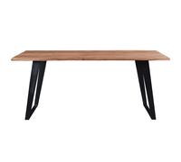 Table à manger rectangulaire en bois massif et métal noir L175 cm KORA