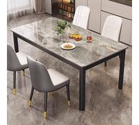 Table à Manger rectangulaire en Faux marbre 4-6 Personnes, piédestal de Cuisine du Milieu du siècle, Tables à Manger, Fin de Bureau Bas, Salon