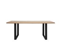 Table à manger rectangulaire finition bois chêne et métal noir L200 cm MAGDA
