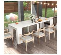 Table à manger rectangulaire moderne et simple, table console rétractable multifonctionnelle, convient pour la cuisine, la salle à manger, les fêtes en plein air, 300 cm de long (blanc)