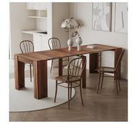Table à manger rectangulaire moderne et simple, table console rétractable multifonctionnelle, convient pour cuisine, salle à manger, fête en plein air, 300 cm de long (noyer)
