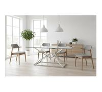 Table à Manger Rectangulaire Verre Transparent - Pieds Chrome - 180×90×75 cm - PYRAMIDE