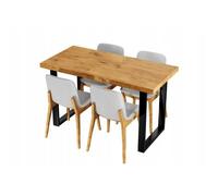 Table à Manger Rectangulaire VINI - 4 personnes - Industriel Loft - Chêne Lancelot - 100 x 60 cm