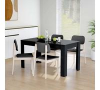 Table à Manger Repas Dîner Cuisine Intérieur Noir Bois d’Ingénierie vidaXL