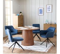 Happy Garden Table à manger LIV – ronde 110 cm, bois foncé, 5 places