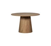 MAAN - Table de repas ronde en mdf finition noyer D120 Marron