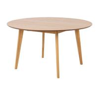 Table À Manger Ronde 140x140x76 Cm Décor Chêne Naturel - Selda