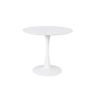 Table à manger ronde 2 à 4 personnes blanche en métal et polypropylène Bianca - Amadeus