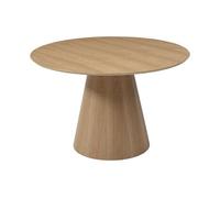 Table à manger ronde 4 personnes placage frêne - Naturel clair - ANTALIZA