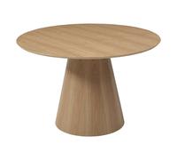 Table à manger ronde 4 personnes placage frêne - Naturel clair - ANTALIZA