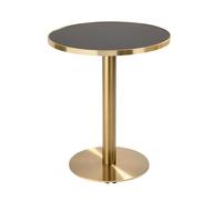 Table à manger ronde 60 cm plateau noir/doré et pied doré - Oviala