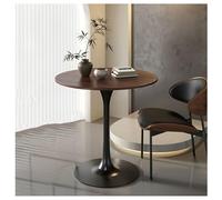 Table à Manger Ronde 90cm avec Pieds en métal Vaisselle Circulaire Table à Manger Table de Cuisine en Bois pour 4 Maison Salon Salle à Manger Rustique Économie d’Espace Noyer (Taille : 90cm)