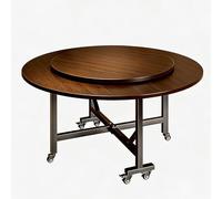Table à Manger Ronde avec Lazy Susan, Table Pliable, Table d'entrée, Table de préparation Mobile Portable, Peu encombrante, for Les événements familiaux(47.24in/120cm)