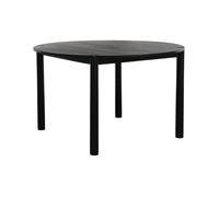 Table à manger ronde bois d'hévéa 4 places noir - Clémence