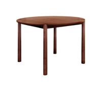 Table à manger ronde bois d'hévéa 4 places noyer - Clémence