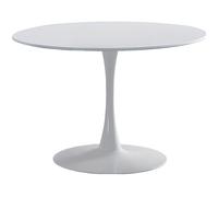 PEGANE Table à Manger Ronde Coloris Blanc - Diamètre 110 x Hauteur 75 cm