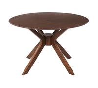 Table à manger ronde d 120 cm bois sombre TYMIS