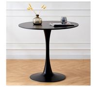 Table à manger ronde de style nordique pour 24 personnes design tulipe moderne table à café avec MDF couleur haut loisirs cuisine table pour négociation de thé au lait 60x60x73cm couleur noire.
