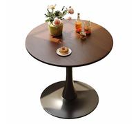 Table à Manger Ronde du Milieu du siècle pour 2-4 Personnes avec Socle pour Bureau à Domicile Salon Cuisine Loisirs, Couleur Bois