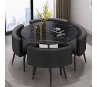 Table à manger ronde élégante pour 4 personnes - Table basse compacte et carrée polyvalente pour salon, salle à manger et salle de réception (couleur : A)