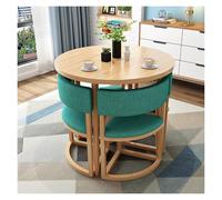 Table à manger ronde élégante vert clair pour 4 salles de conférence modernes et table de petit déjeuner avec chaises. Table basse polyvalente pour cuisine, bureau, salon, appartement