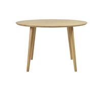 Table à manger ronde en bois clair chêne massif D120 cm OKSANA