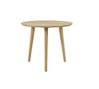 Table à manger ronde en bois clair chêne massif D90 cm OKSANA