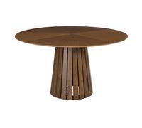Table à manger ronde en bois foncé noyer D137 cm DITA