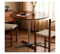 Table À Manger Ronde en Bois for 2 À 4 Personnes, Table Basse De Loisirs, Petite Table De Cuisine Moderne du Milieu du Siècle for Cuisine, Salle À Manger, Salon(Walnut,90x74cm)