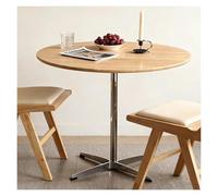 Table À Manger Ronde en Bois for 2 À 4 Personnes, Table Basse De Loisirs, Petite Table De Cuisine Moderne du Milieu du Siècle for Cuisine, Salle À Manger, Salon(Natural,90x74cm)
