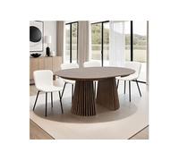 Osaka table de salle à manger avec 2 plateaux supplémentaires ø120x120-160-200cm smoked