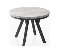 WFL GROUP Table à Manger Ronde Extensible Designer - Style Loft, Industriel, Peu Encombrant - Pieds Noirs - 90 à 170 Cm - pour 4-8 Personnes - Fabriqué en UE - Gris Béton - 170 Cm