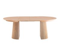 Table à manger ronde extensible en bois 4 à 8 personnes - 120/200 cm - Ada