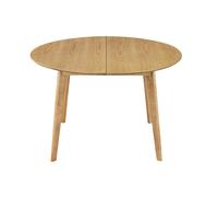Table à manger ronde extensible finition chêne L120-150 cm LEENA