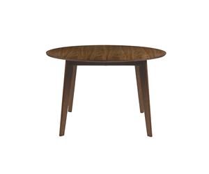 Table à manger ronde extensible finition noyer L120-150 cm LEENA