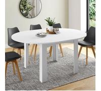 Table à manger ronde extensible - IDMARKET - DONA - Blanc - 4-8 personnes - 110-150 cm